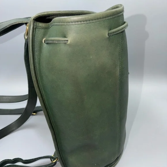 Coach 9943 Vintage Flap Backpack Bottle Green Leather - Picture 11 of 13